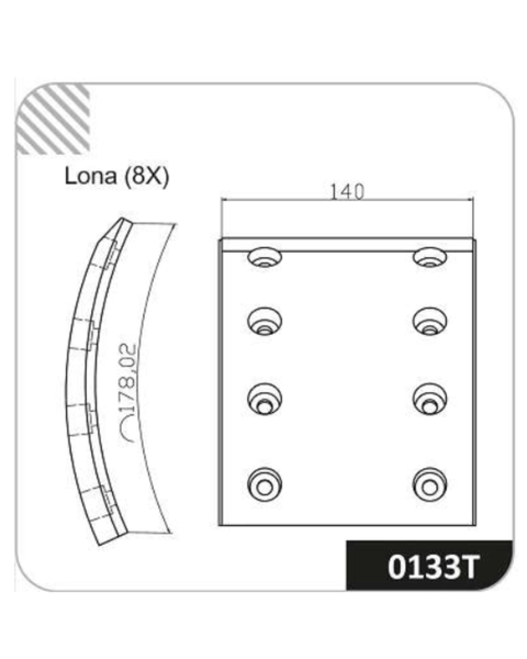 LONA DE FREIO  0133T-140