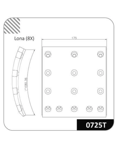 LONA DE FREIO  0725T-140