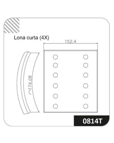 LONA DE FREIO 0814T-140
