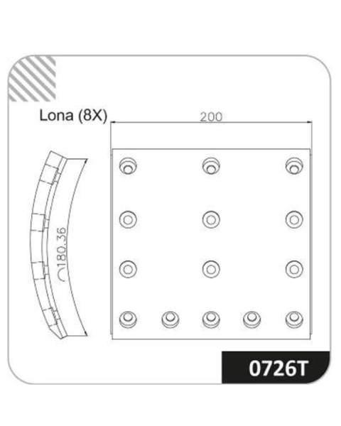 LONA DE FREIO 0726T-140