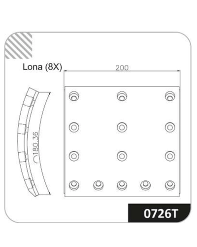 LONA DE FREIO 0726T-140