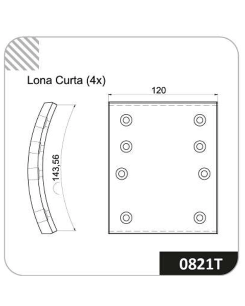 LONA DE FREIO 0821T-140