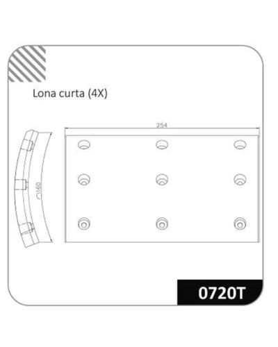 LONA DE FREIO 0720T-140