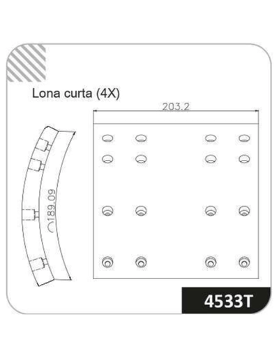 LONA DE FREIO 4533T-140C